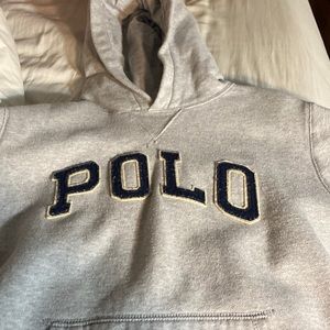 Boys L Gray polo Ralph Lauren Hoodie